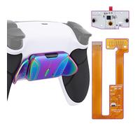 eXtremeRate RISE4 Remap Kit Programmabile per ps5 Controller BDM-030/040/050,4 Tasti Aggiuntivi Metallo Palette Back Button Cover Pulsante Posteriore per ps5 Joystick-Nero Grip&Bianco&Blu Viola