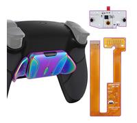 eXtremeRate RISE4 Remap Kit Programmabile per ps5 Controller BDM-030/040/050,4 Tasti Aggiuntivi Metallo Palette Back Button Cover Pulsante Posteriore per ps5 Joystick-Nero Grip&Blu Viola