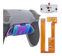 eXtremeRate RISE4 Remap Kit Programmabile per ps5 Controller BDM-030/040/050,4 Tasti Aggiuntivi Metallo Palette Back Button Cover Pulsante Posteriore per ps5 Joystick-Grigio Classico&Blu Viola