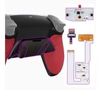 eXtremeRate Rise4 V3 Remap Kit Metallo per ps5 Controller BDM-030/040/050,Tasti Aggiuntivi Programmabili,Palette Back Button Paddles Cover Grip Gommato per ps5 Joystick-Nero Rosso