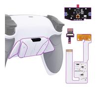 eXtremeRate Rise4 V3 Remap Kit Programmabile per ps5 Controller BDM-030/040/050,4 Tasti Aggiuntivi Palette Back Button Cover Grip Gomma Paddles Posteriori per ps5 Joystick-Bianco Grigio