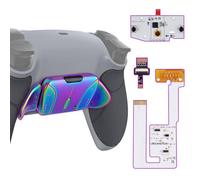 eXtremeRate RISE4 V3 Remap Kit Programmabile per ps5 Controller BDM-030/040/050,4 Tasti Aggiuntivi Palette Metallo Back Button Cover Grip Gommato per ps5 Joystick-Senza Controller-Grigio Blu Viola