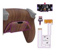 eXtremeRate RISE4 V3 Remap Kit Programmabile per ps5 Controller BDM-030/040/050,4 Tasti Aggiuntivi Palette Back Button Cover Posteriore per ps5 Joystick-Senza Controller-Venatura del Legno