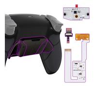 eXtremeRate Rise4 V3 Remap Kit Programmabile per ps5 Controller BDM-030/040/050,4 Tasti Aggiuntivi Palette Metallo Back Button Cover Pulsante Posteriore per ps5 Joystick-Nero Grip