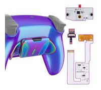 eXtremeRate RISE4 V3 Remap Kit Programmabile per ps5 Controller BDM-030/040/050,4 Tasti Aggiuntivi Palette Metallo Back Button Cover Posteriore per ps5 Joystick-Senza Controller-Blu Viola