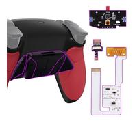 eXtremeRate Rise4 V3 Remap Kit Programmabile per ps5 Controller BDM-030/040/050,4 Tasti Posteriori Palette Back Button Paddles Cover Grip Gommato per ps5 Joystick-Senza Controller-Nero&Rosso