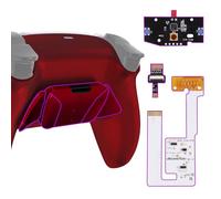 eXtremeRate Rise4 V3 Remap Kit Programmabile per ps5 Controller BDM-030/040/050,Palette Back Button Paddles per ps5 Joystick,4 Tasti Aggiuntivi Cover Posteriore per Joypad-Rosso Scarlatto