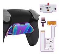 eXtremeRate Rise4 V3 Remap Kit Programmabile per ps5 Controller,Palette Metallo Back Button Paddles Tasti Aggiuntivi Cover Grip Gommato per ps5 Joystick BDM-030/040/050-Nero Blu Viola