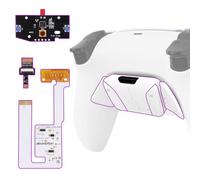 eXtremeRate Rise4 V4 Remap Kit Programmabile per ps5 Controller BDM-030 040 050 060, 4 Tasti Aggiuntivi & Cover Posteriori, Palette Back Button Set per ps5 Joystick - Bianco