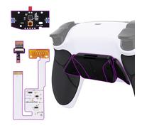eXtremeRate Rise4 V4 Remap Kit Programmabile per ps5 Controller BDM-030 040 050 060, 4 Tasti Aggiuntivi & Cover Grip Gommato, Palette Posteriori Back Button Set per ps5 Joystick - Nero Nero