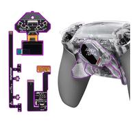 eXtremeRate Spark Paddle Kit per ps5 Controller BDM-030 040 050 060, Display OLED&Clicky Trigger Stop&Grip Ergonomici, 4 Tasti Posteriori Rimappabili per ps5 Joystick, Trasparente&Grigio