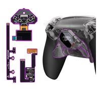 eXtremeRate Spark Paddle Kit per ps5 Controller BDM-030 040 050 060, Display OLED&Clicky Trigger Stop&Grip Ergonomici, 4 Tasti Posteriori Rimappabili per ps5 Joystick, Trasparente Nero&Nero