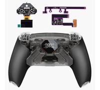 eXtremeRate SPARK Paddles Kit per ps5 Controller BDM-030 040 050, Display OLED&Clicky Trigger Stop&Grip Ergonomici, 4 Tasti Posteriori Rimappabili Accessori per ps5 Joystick, Trasparente Nero&Nero