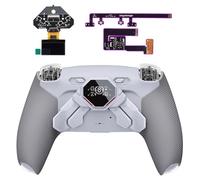 eXtremeRate SPARK Remap Kit per ps5 Controller BDM-030 040 050, Display OLED + Clicky Trigger Stop + Grip Ergonomici, 4 Palette Tasti Posteriori Rimappabili Accessori per ps5 Joystick, Grigio