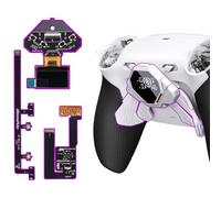 eXtremeRate Spark Tasti Posteriori Kit per ps5 Controller BDM-030 040 050 060, Display OLED + Clicky Trigger Stop + Grip Ergonomici, 4 Palette Rimappabili Accessori per ps5 Joystick, Bianco&Nero