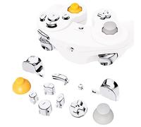eXtremeRate Tasti Analogici Kit per Nintendo Gamecube Controller,Pulsante ABXY D-Pad Z L R Levette Analogiche Ricambio per Nintendo Gamecube Joystick,Senza Controller-Argento Cromo