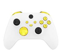 eXtremeRate Tasti Pulsanti Ricambio per Xbox Series X Controller Trigger LB RB LT RT Bumper Grilletti D-pad Pulsante ABXY per Xbox Series S Joystick(Oro Cromo)