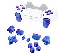 eXtremeRate Tasti Ricambio per ps5 Controller BDM-010 020 con Cacciavite | D-Pad, Trigger R1 L1 Grilletti R2 L2, Pulsante Share Option, Accessori Kit di Ricambio, Camaleonte Viola Blu