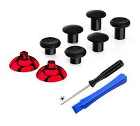 eXtremeRate ThumbsGear Levette Analogiche per ps4&per ps5 Controller Analogici Stick Ergonomico Intercambiabile per ps4 Pro Slim Joystick-3 Altezze-Rosso Cromo Lucido&Nero