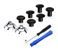 eXtremeRate ThumbsGear Levette Analogiche per ps4&per ps5 Controller Analogici Stick Ergonomico Intercambiabile per ps4 Pro Slim Joystick-3 Altezze-Argento Cromo Lucido&Nero