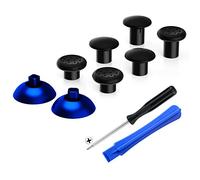 eXtremeRate ThumbsGear Levette Analogiche per ps5 Controller Analogici Stick Ergonomico Intercambiabile per ps4 Pro Slim Joystick-3 Altezze-Blu Cromo Opaco&Nero