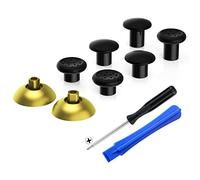 eXtremeRate ThumbsGear Levette Analogiche per ps5 Controller Analogici Stick Ergonomico Intercambiabile per ps4 Pro Slim Joystick-3 Altezze-Oro Cromo Opaco&Nero