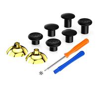 eXtremeRate ThumbsGear Levette Analogiche per Xbox Series X&S Controller,Analogici Stick Ergonomico Intercambiabile per Xbox One Elite/S/X/Standard Joystick-3 Altezze(Oro Cromo)