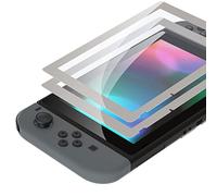 eXtremeRate Vetro Temperato per Nintendo Switch,2 Pezzi Pellicola Protezione Trasparente HD Chiaro,Antigraffio,Anti-Impronta Digitale,Infrangibile,Senza Bolle-Grigio Fugace