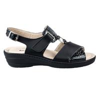 EXTRO STYLE - TECNICA NELLY; Sandalo Donna, Sandalo Ortopedico, Plantare Estraibile, Regolabile, Ampia e Comoda Calzata (Nero, Sistema Taglie Calzature EU, Adulto, Donna, Numero, Media, 35)
