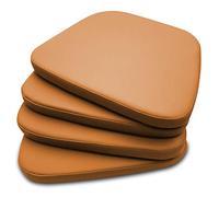 extroitaly Goccia Set 4 Cuscini Arancio in Ecopelle SFODERABILE con Cerniera - Interno Poliuretano INDEFORMABILE - Mis.48/40X43 H.5 UTILE per Seduta Sedia e/o per POLTRONCINA