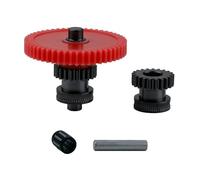 Extruder Gear in Acciaio Duro per 4 / Pro/Plus/Max, Kit Doppia Ruota con Design a Unico Albero 27x27x22mm - Precisione di Estrazione, Cuscinetti di Precisione, Parti di Ricam