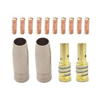 EXTRWORY 14 pezzi MIG-14AK Kit di materiali di consumo per torcia di saldatura a gas porta punta M6 06-12 mm per saldatura TIG MAG riparazione lavorazione dei metalli industriali (0,9 mm)