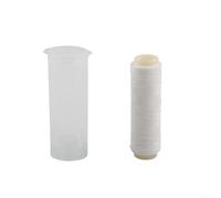 EXTRWORY Bobina di filo elastico ad alta resistenza con dispenser in plastica per esche morbide come gamberetti e fegato, attrezzatura da pesca sicura per pescatori in mare, poliestere bianco 02 mm