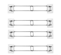 EXTRWORY Confezione da 4 aste di tensione regolabili per frigorifero, 32-57 cm, in acciaio inox, estensibili, colore argento, soluzione per camper, cucina e casa