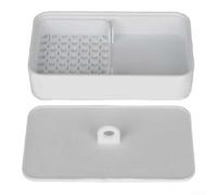 EXTRWORY Contenitore in plastica per amido di mais, per argilla polimerica, efficiente applicazione in polvere, con setaccio per spazio di lavoro, 12 x 7 x 4 cm, rosa, bianco, rosso, giallo (bianco)