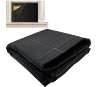 EXTRWORY Coperta isolante per camino, in tessuto Oxford ispessito, ignifugo, blocca la perdita di calore per il vento freddo, mantiene la casa pulita, nera, pieghevole, per uso invernale ed estivo (B)