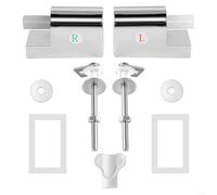 EXTRWORY Copriwater con cerniere e fissaggi per sedile WC, kit di ricambio per installazione fissa, ABS e acciaio inossidabile (argento)