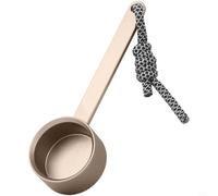 EXTRWORY Cucchiaio dosatore da caffè in lega di alluminio con manico lungo 15 cm e cordino per raccogliere facilmente il tè, strumento da cucina o bar, nero, argento, oro (oro)