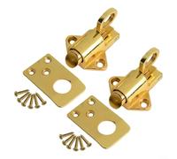 EXTRWORY Gancio a molla per finestra in lega di zinco, 45 mm, per finestre, soffitta, soffitta, portello di sicurezza, finitura argento, confezione da 2 con viti (oro)