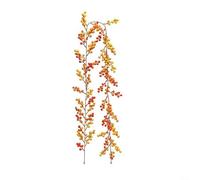 EXTRWORY Ghirlanda di bacche rosse artificiali, decorazione per feste di Natale, in plastica flessibile, per casa, ufficio, finestra, parete, cornice decorativa (giallo)