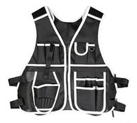 EXTRWORY Gilet da lavoro con numerosi scomparti portaoggetti, robusto tessuto 600D, design ventilato, alta visibilità per attività di manutenzione edilizia, marrone (bianco)