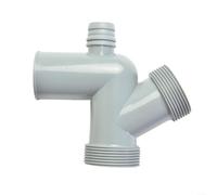 EXTRWORY Gomito a T per dissipatore di rifiuti alimentari per singolo per doppia curva a quattro vie per configurazioni in plastica nera sotto il lavandino parti di triturazione dei rifiuti (grigio