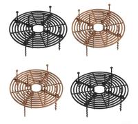 EXTRWORY Griglie per vasi di fiori, protezione per piante, in plastica, blocca i disturbi degli animali domestici, per uso interno ed esterno, confezione da 4, marrone e nero, 19 cm, 30 cm, facile da