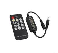 EXTRWORY Interruttore dimmer a LED wireless RF a lungo raggio 10 passi modalità stroboscopica dissolvenza salto DC 5-24V 6A, per strisce LED 5050 2835 5630 3528 nero, per ufficio soggiorno