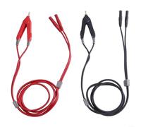 EXTRWORY Kelvin, 2 cavi di prova per multimetro LCR, 4 mm, jack a banana placcato oro, per clip a coccodrillo, 1 m, nero e rosso, per uso elettrico in laboratorio