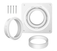 EXTRWORY Kit connettore di sfiato asciugatrice 4 pollici tubo Twist Lock piastra da parete in plastica bianca 7 x 7 pollici per lavanderia bagno commerciale