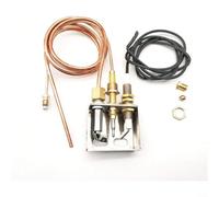 EXTRWORY Kit di montaggio per camino a gas propano pilota con ago di accensione e termocoppia per parti di ricambio del riscaldatore, in metallo, 900 mm, oro, per uso esterno e interno