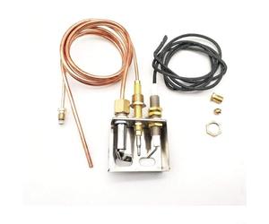 EXTRWORY Kit di montaggio per camino a gas propano pilota con ago di accensione e termocoppia per parti di ricambio del riscaldatore, in metallo, 900 mm, oro, per uso esterno e interno