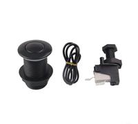 EXTRWORY Kit interruttore aria per lo smaltimento dei rifiuti Pulsante di controllo del processore spa con tubo pneumatico ABS acciaio inossidabile nero 100x80x30mm commutazione indiretta sicura per