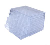 EXTRWORY Organizer per gioielli in acrilico con 5 cassetti, 79 scomparti, trasparente, per orecchini, anelli, collane, bracciali, perline, 30 x 20 x 40 cm